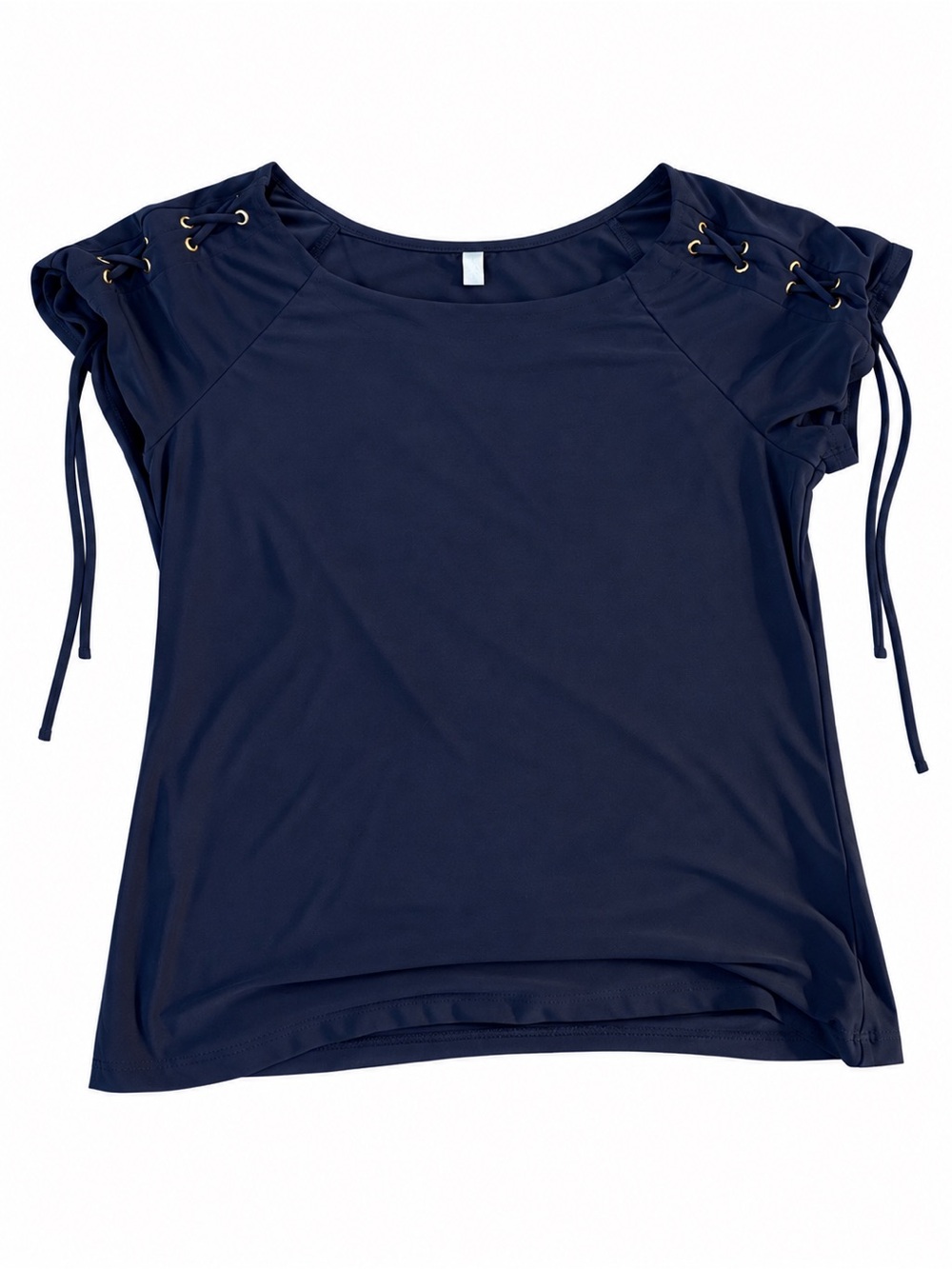 PerSeption Concept Navy Lace-Up Sleeve Tee